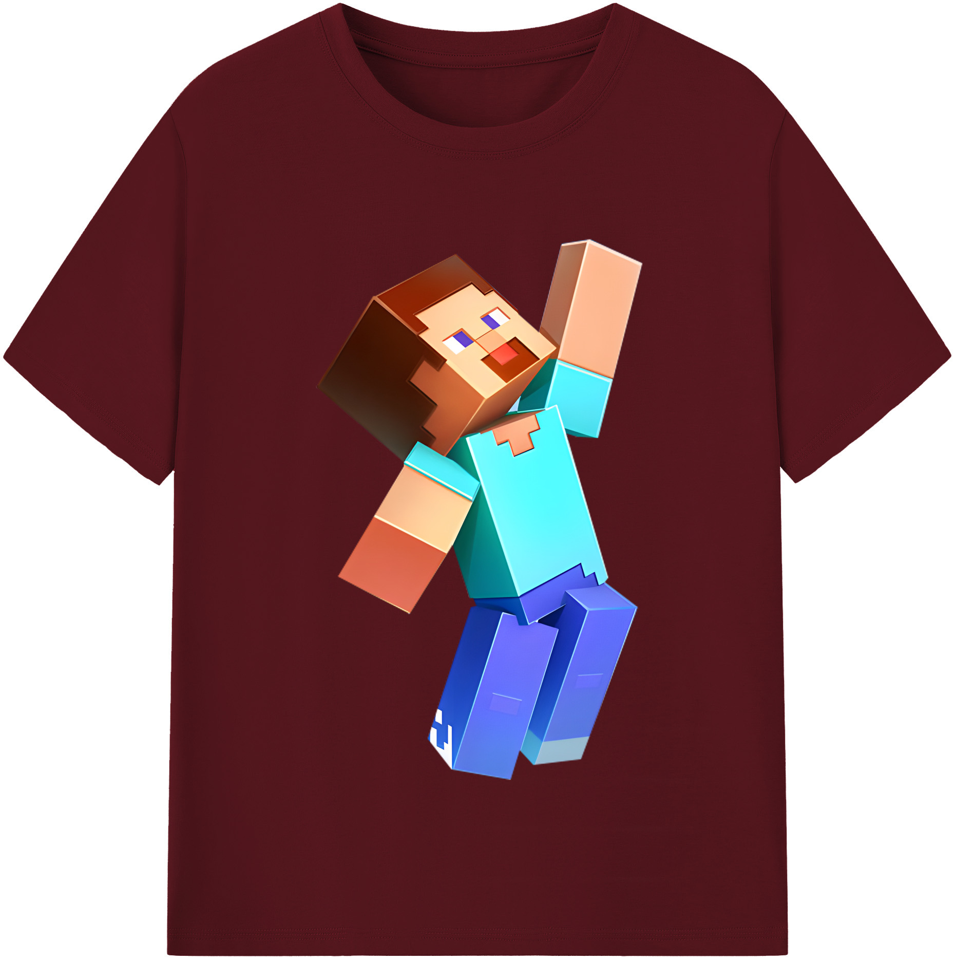 （画像用） マインクラフト ブロックの世界 Minecraft MC Block world 綿100％半袖Tシャツ（フロントプリント）